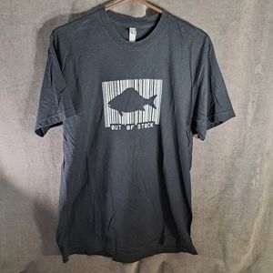 Greenpeace Out Of Stock Ocean Protection Black White Graphic Protest Tee NWOT L